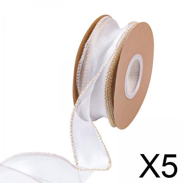 Cinta alambrada,Cinta alambrada para envolver regalos,coronas,manualidades,Cinta con borde de alambre para hacer flores,decoración de fiestas,Cinta para adornos,vacaciones,bricolaje,álbum de