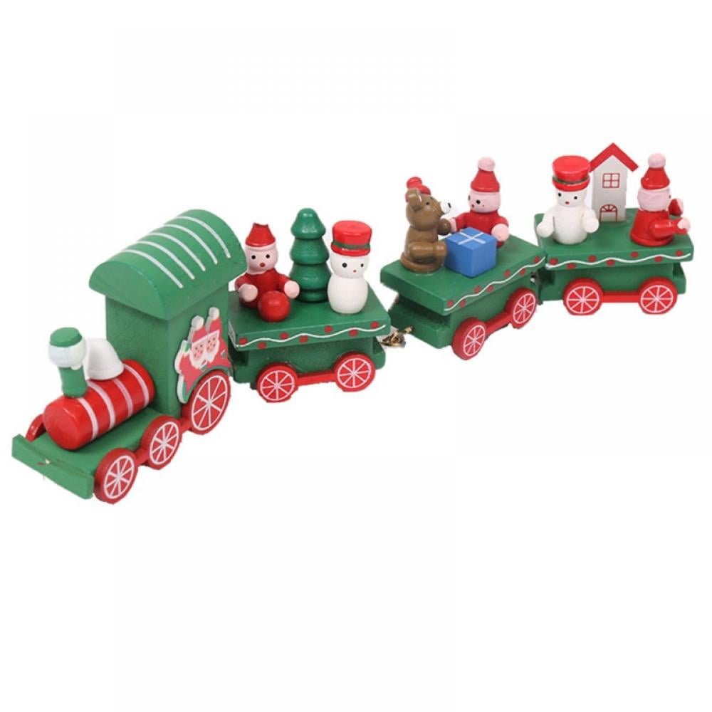 Details about   Wooden Christmas Train  Toy Santa Claus Xmas Festival  Gift Home Table Decor 