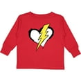 thumbnail image 3 of Inktastic Lightning Bolt Heart Boys or Girls Long Sleeve Toddler T-Shirt, 3 of 5