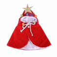 thumbnail image 1 of Disfraz navideño para mascota, capa navideña para cachorro con estrella y pompones, capa de Papá Noel para gato, 1 of 5