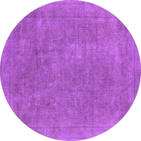 Ahgly Company Indoor Round Oriental Purple Industrial Area Rugs, 4' Round