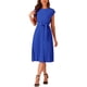 thumbnail image 2 of Vestido plisado de mujer Inspire Chic, cuello redondo, sin mangas, con cinturón en la cintura, vestido A-line, tamaño L, azul real, 2 of 5