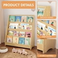thumbnail image 4 of HUJHKIO 4-Tier Kids Bookshelf Toy Storage, Natural Wood Book Display Shelves for Kids, Organizer for Bedroom Playroom Classroom, Large Capacity Space-Saving, Tip-Proof Safe Design, Easy Assembly, 4 of 9