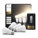 thumbnail image 1 of Philips Hue foco LED inteligente A19, luz blanca cálida 2700 K, base E26, 9 W, 810 lúmenes, regulable, funciona con Alexa, Google Assistant y Apple Home, paquete de 4, 1 of 5