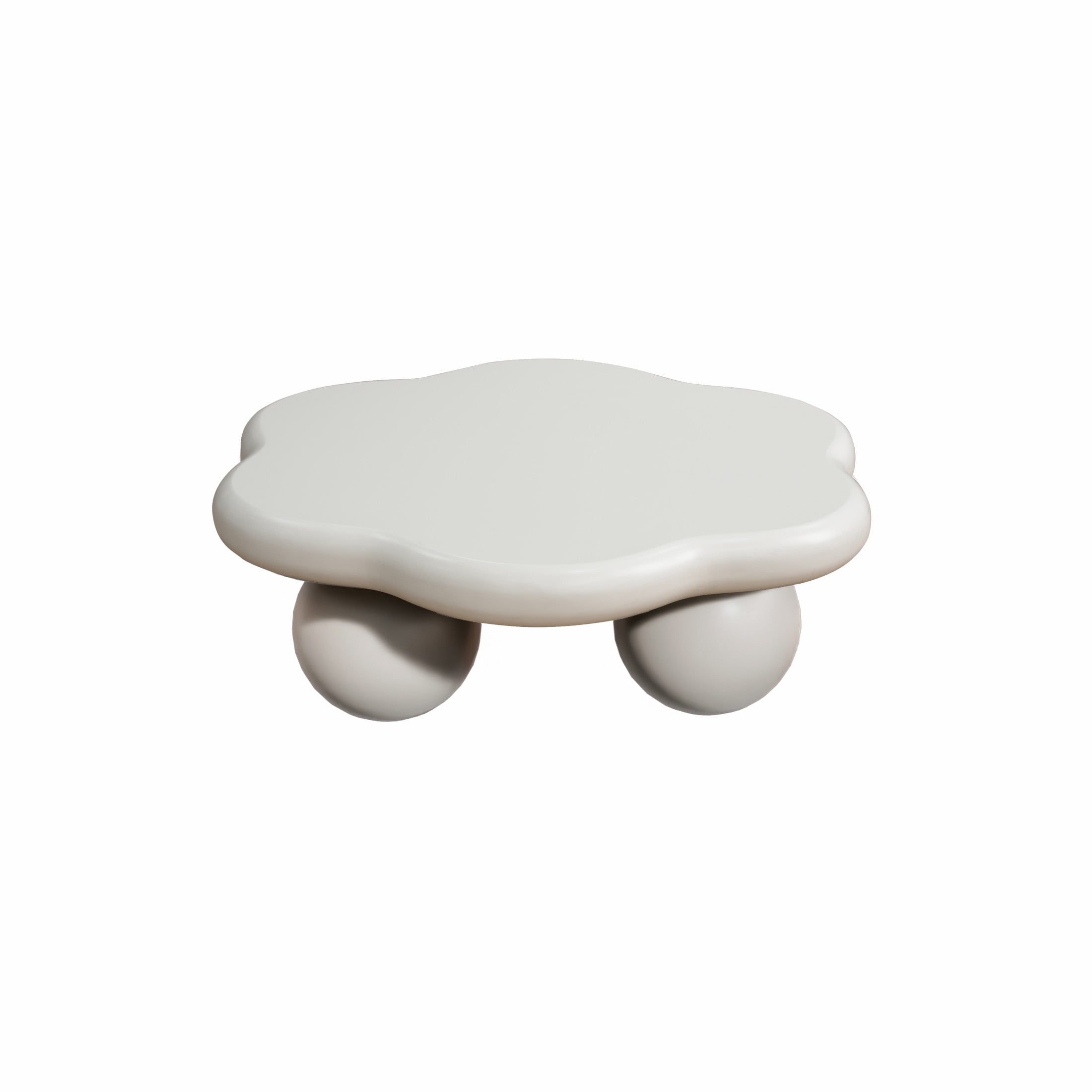 Noble House Kieran 35" Cloud Coffee Table, Modern Minimalist Living Room Table, Small Space Accent Table, Cream White