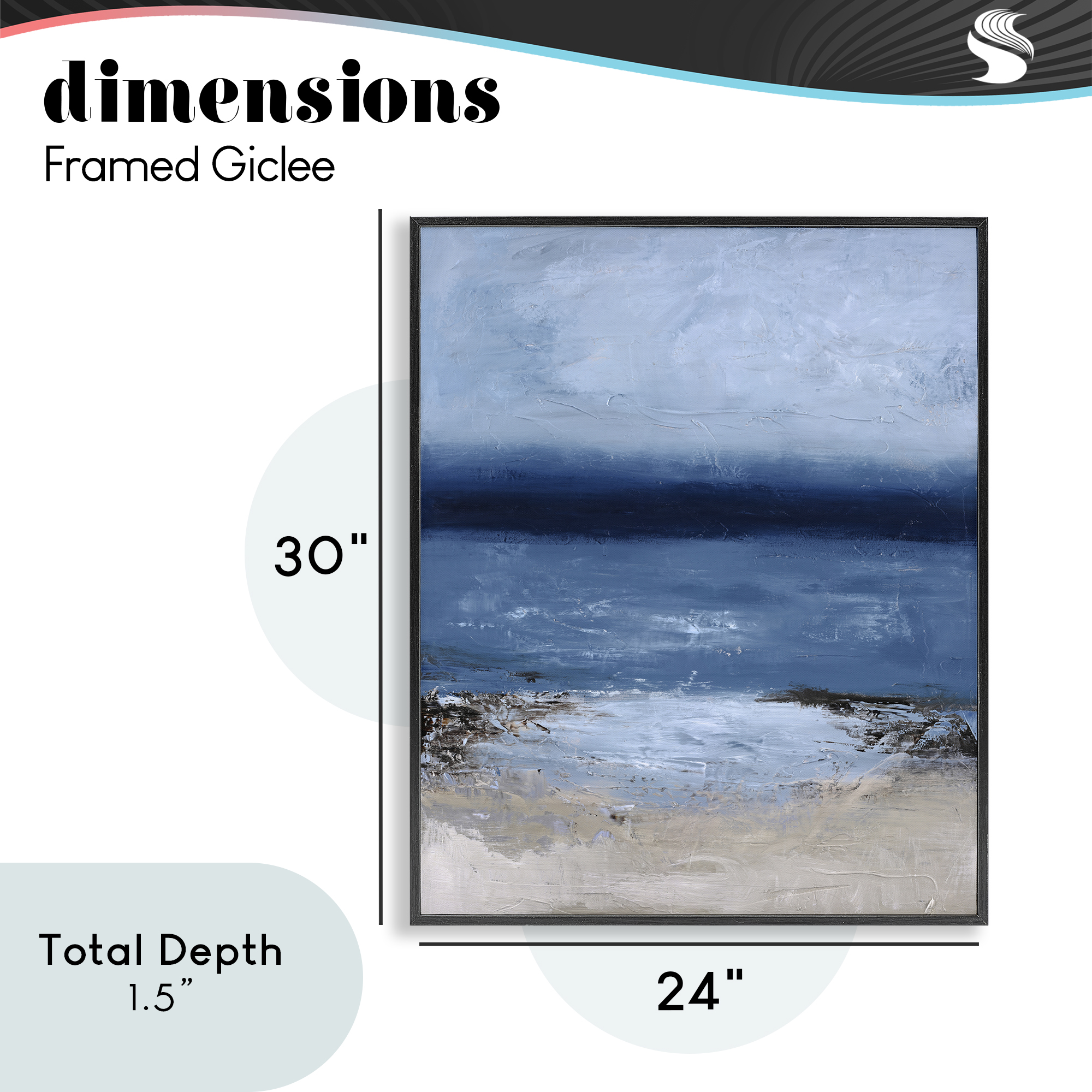 Endless Sea Moods Black Framed Giclee Art, design by Design Fabrikken