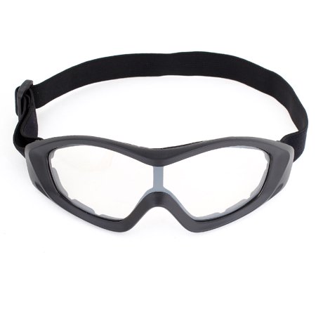 - Unique Bargains Unisex Ski Racing Anti Dust Black Full Rim Clear Lens Goggles Glasses
