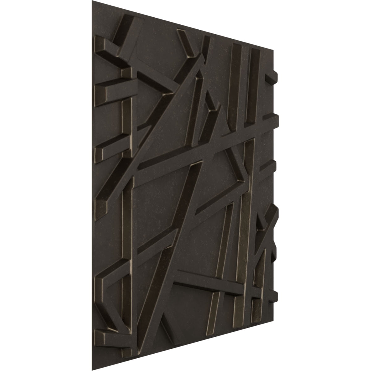 Ekena Millwork 19 5/8"W x 19 5/8"H Evergreen EnduraWall Decorative 3D Wall Panel, Universal Aged Metallic Weathered Steel (12-Pack for 32.04 Sq. Ft.)