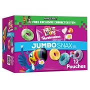 Kellogg's Jumbo Snax Froot Loops Original with Marshmallows Cereal Snacks, Family Size, 5.04 oz Box, 12 Count