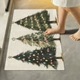 thumbnail image 2 of Yayeee Bath Rug for Bathroom Floor Non Slip Contour Fluffy Soft Absorbent Mat, 20"x24", Cartoon Christmas Trees, 2 of 7