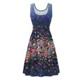 thumbnail image 4 of USSUMA Sundresses for Women Casual Summer - Summer Dresses for Women Beach Floral Tshirt Sundress Sleeveless Casual Loose Swing A Line Tank Dress, 4 of 5