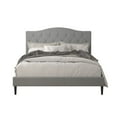 thumbnail image 2 of Home Design Mason Full Upholstered Platform Bed with Button Tufted, Bed Frame with Curved Headboard for Adult, Gray, Easy Assembly, 2 of 5