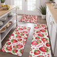 thumbnail image 2 of Red Strawberry Plants Fruit Heart Kitchen Rugs Sets Of 3,Kitchen Runner Rugs Non Skid Washable,Decorative Kitchen Floor Mats for Kitchen,Sink,Laundry,17"x30"+ 17"x47" + 17"x59", 2 of 6
