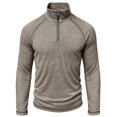 thumbnail image 3 of TOUMENY Men Half Zip Sweater Long Sleeve Slim Casual Knit Pullover Stand Collar Solid Raglan Fall Winter Workout Tops Khaki XL, 3 of 6