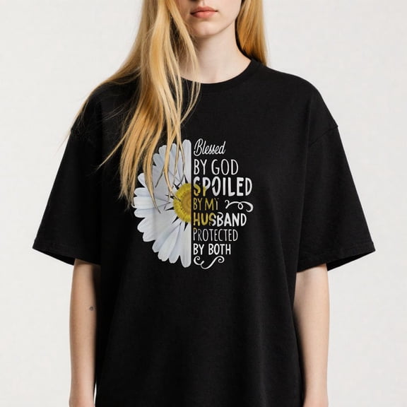 Floral Daisy Graphic for Women Inspirational Blessing themed Casual Tee print T Shirt
