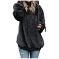 thumbnail image 1 of Fluffy Jacket Women Solid Color Coat Warm Winter Overcoat Button Down Overcoat Windproof Outer Coat Long Sleeve Cardigan, 1 of 7