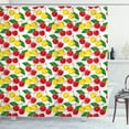 thumbnail image 1 of Ambesonne Fruit Shower Curtain, Graphic Colored Cherries, 69"Wx84"L, Red Yellow Green, 1 of 3