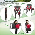 thumbnail image 2 of Barara King Camping Chair, Folding Beach Chair, Folding Camping Directors Chair with Cooler Bag and Side Table-Red, 2 of 6