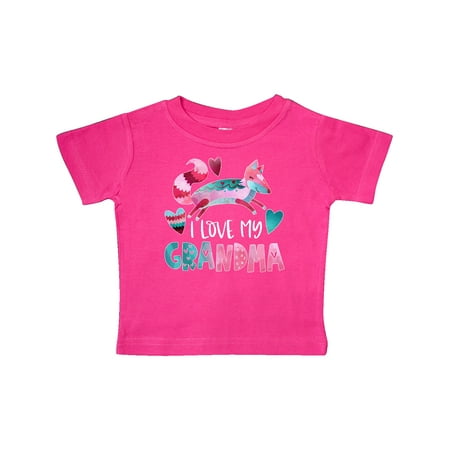 

Inktastic I Love My Grandma Pink and Blue Fox with Hearts Gift Baby Boy or Baby Girl T-Shirt