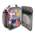 thumbnail image 4 of Insulated Square Lunch Bag with Side Mesh Pocket Fashion Lunch Box Reusable Lunch Tote 10.5" x9.5" x3.5" Cute Stars and Pink Clouds, 4 of 6
