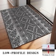 thumbnail image 3 of Black Pioneer Flower Geometric Striped Pattern Door Rugs,Washable Non Slip Door Mats Indoor,Decorative Door Mats,Entry Mat Indoor for Entrance,Bedroom,Kitchen,Bathroom,20"x32", 3 of 6