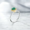 thumbnail image 4 of Gem Stone King 2.13 Ct Green Malachite E-F Lab Grown Diamond 925 Silver and 10K Yellow Gold Ring (Size 9), 4 of 4