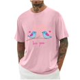 thumbnail image 2 of Camisas de Manga Larga para Hombres Imprimir Casual Cuello Redondo Blusa de Manga Corta, Camisas de Lino para Hombres, 2 of 8