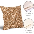 thumbnail image 3 of Burnt Orange Beige Daisy Floral Pillow Covers 20X20 Inch Vintage Flowers Decorative Pillow Cases Set of 2 Block Print Cotton Linen Throw Pillows Farmhouse Decor For Couch Porch Bed Cushion Outdoor, 3 of 6