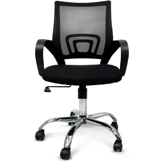 Silla Oficina ejecutiva reclinable I SEATING con Soporte Lumbar Malla antitranspirante Base Cromada Black Jack CR