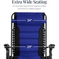 thumbnail image 4 of Oversized Padded Zero Gravity Chair, Folding Outdoor Patio Recliner, XL Anti Gravity Lounger for Backyard w/Headrest, Cup Holder, Side Tray, Polyester Mesh - Blue, 4 of 16