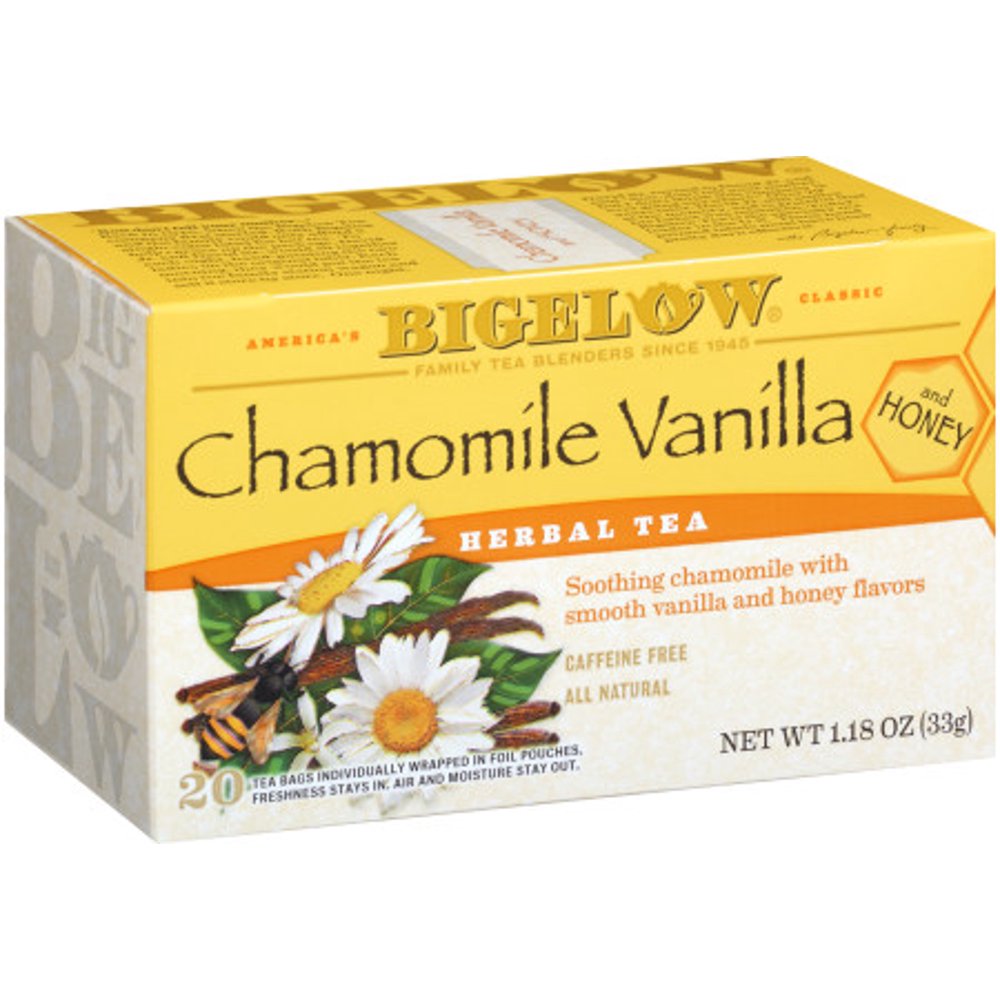 Bigelow Chamomile Vanilla and Honey Herbal Tea, Tea Bags, 20 Ct