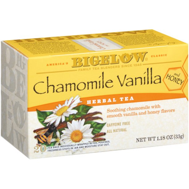 Bigelow Chamomile Vanilla and Honey Herbal Tea, Tea Bags, 20 Ct