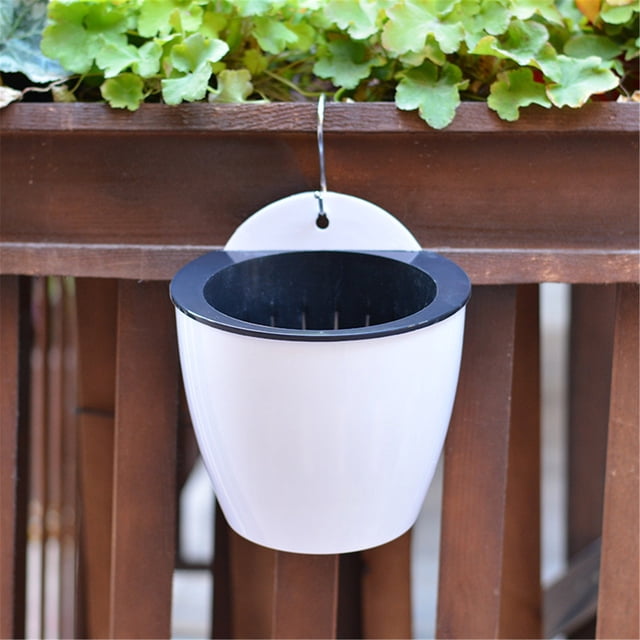 Automatic Water Absorption Lazy Flower Pot Water Culture Wall Hanging Basin,Flowerpots With Dish Ceramic