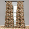 thumbnail image 2 of Floral Window Curtains, Arrangement of Flowers Roses Blossoming Nature of the Spring Season, Lightweight Decor 2-Panel Set with Rod Pocket, Pair of - 28"x84", Sage Green Apricot and Pink, by Ambesonne, 2 of 3