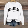 thumbnail image 6 of Fiaer Womens Crew Neck Pullover Sweatshirts Long Sleeve Letter Graphic Plus Size Loose Fit Casual Trendy Breathable Tops White XL, 6 of 6