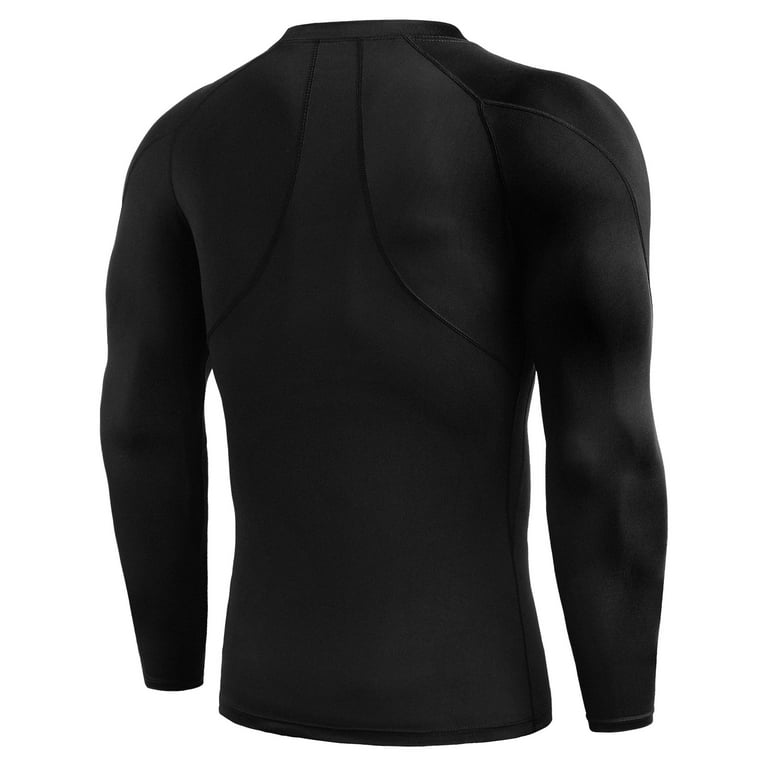 NELEUS Men Dry Fit Long Sleeve Compression Shirts Workout Running Shirts 3  Pack,Black,US Size S 