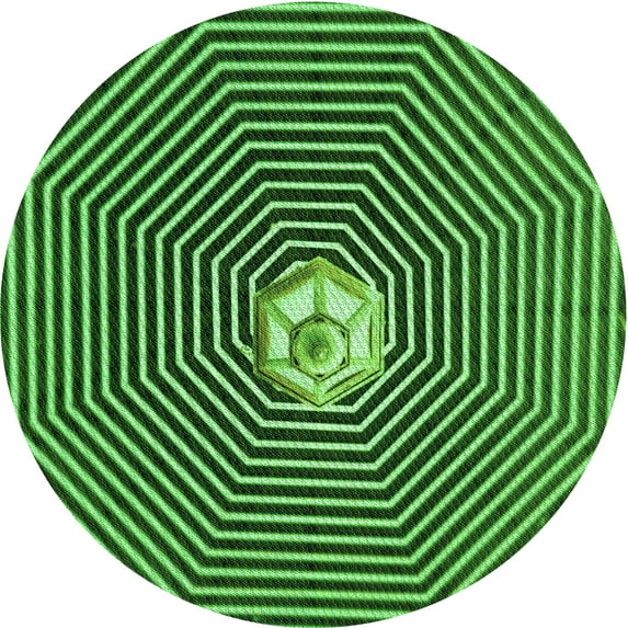 Ahgly Company Machine Washable Indoor Square Transitional Deep Emerald Green Area Rugs, 3' Square
