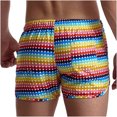 thumbnail image 4 of Pantalones de tres puntos transpirables con estampado de arcoíris para hombre, pantalones cortos de playa, pantalones cortos deportivos, pantalones elásticos con cordones Pompotops oipoqjl40514, 4 of 5