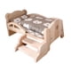 thumbnail image 5 of 1:12 Muñeca de madera Mini cama Juguete de simulación Juguete educativo de dibujos animados Juguete de desarrollo Juego de cama de oso, 5 of 9