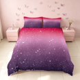 thumbnail image 3 of Homewish Ombre Blings Print Duvet Cover Queen for Girls, CRed Pink Purple Queen Bedding, Colorful Stars Reversible, 3pcs 1 Duvet Cover and 2 Pillowcases, 3 of 6