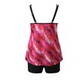 thumbnail image 6 of HaoXianJian Two Piece Women's Tankinis Swimsuits Blouson Swim Tank Top with Shorts Modest Loose Fits Long Torso Tank Tops Colorful Print Bathing Suits S-2X, 6 of 6