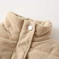 thumbnail image 5 of Otqutp Kids Boys Winter Fashion Thickened Corduroy Stripes Stand Up Collar Cotton Coat Long Sleeve Jacket Down Outdoor Coats with Pocket(Beige,18-24 Months), 5 of 9