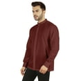 thumbnail image 4 of Bestman Mens Solid Shirt Mandarin Collar Long Sleeve Button-Up Formal Shirts Office Wear, 4 of 7