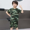 thumbnail image 2 of RTKFRFLM Boys Camo Short Sleeve Outfit Set Toddler Fall Clothes Kids T Shirt And Shorts Casual Playwear Breathable Comfortable Activewear For Daily Wear Clothing Sets,Size 6-7 Years, 2 of 7