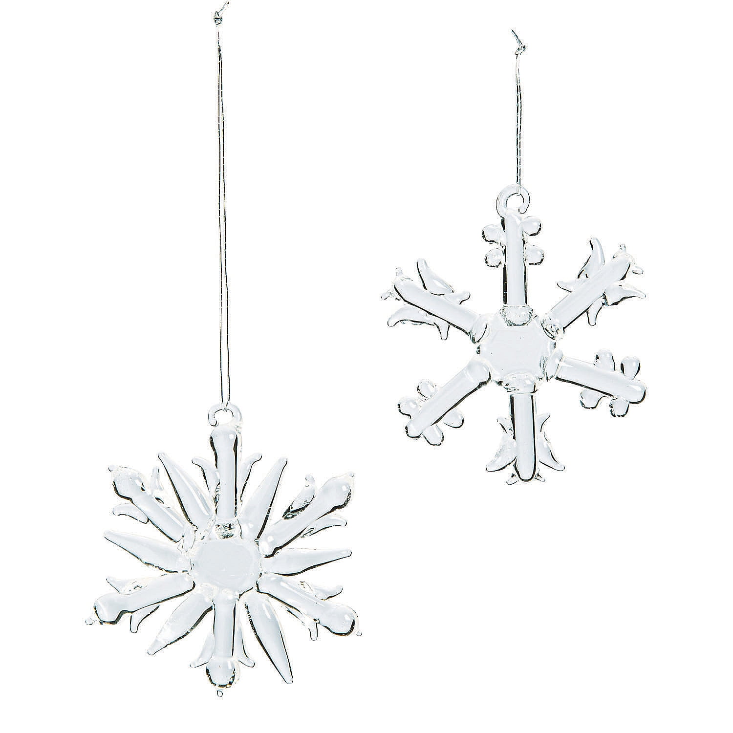 Snowflake Glass Ornaments - Home Decor - 12 Pieces - Walmart.com ...