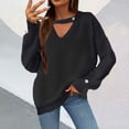 thumbnail image 2 of Ashirexll Pullover Sweaters for Women Winter Sweaters Comfortable Casual Solid Color Long Sleeve Round Neck Knit Sweater Loose, 2 of 2
