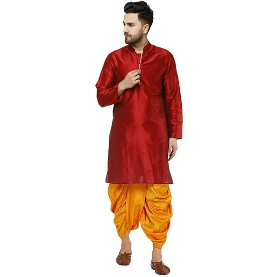 Ethnic party dresses in Indian silk blend handmade in Bollywood style