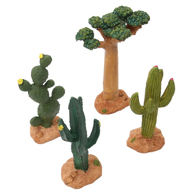 Reptile Baobab Ornament, Simulation Soft Artificial Lifelike Terrarium Cactus Decoration Fade Weighted Bases For Fish
