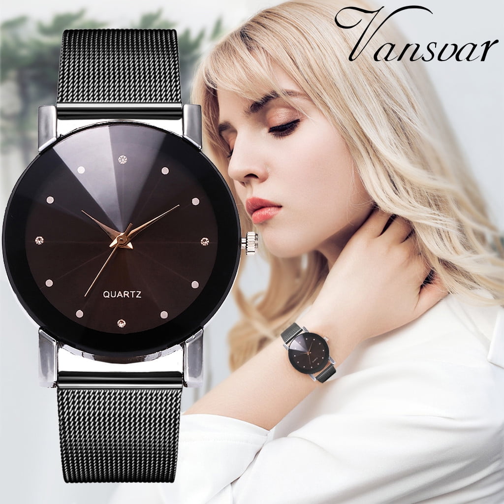 Best Price Wrist Watch for Women vansvar Casual Quartz Stainless Steel Newv Strap Watch Analog Wrist Watch Womens Watch Leather Band Stainless