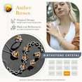 thumbnail image 4 of Leafael Infinity Love Heart Link Bracelets, November Birthstone Crystal Bracelet for Women, Silver Tone Jewelry Gifts for Her, Amber Brown, 7-inch Chain and 2-inch Extender, 4 of 6
